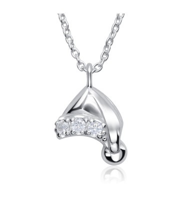 Christmas Hat Designed With CZ Silver Necklace SPE-5229